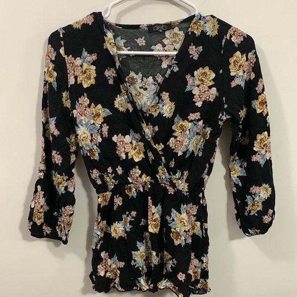 Deb brand wrap look top with flare at waist, good condition, only brand tag - XS - Picture 1 of 3